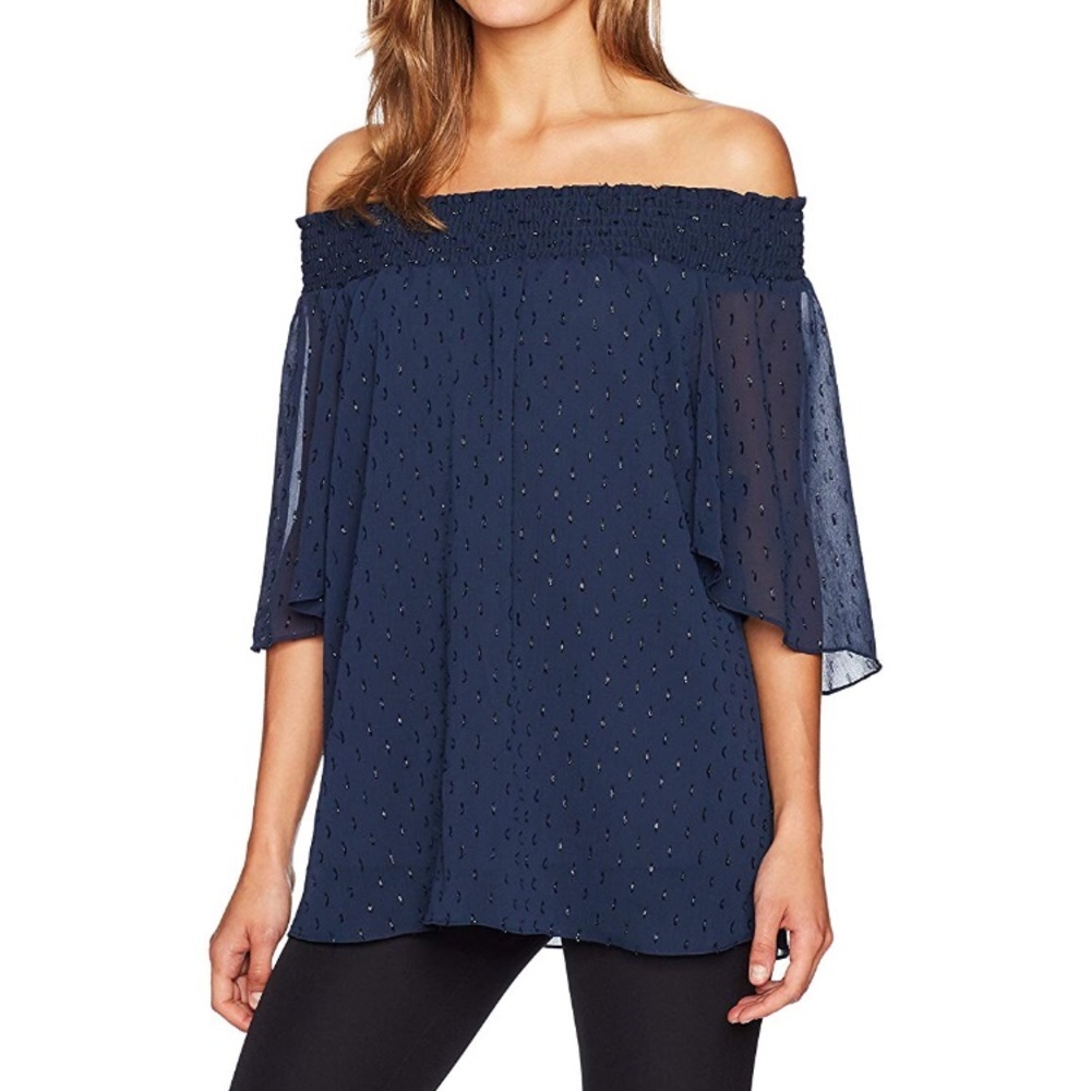 Tahari Cecilia Off The Shoulder Blouse Size Medium